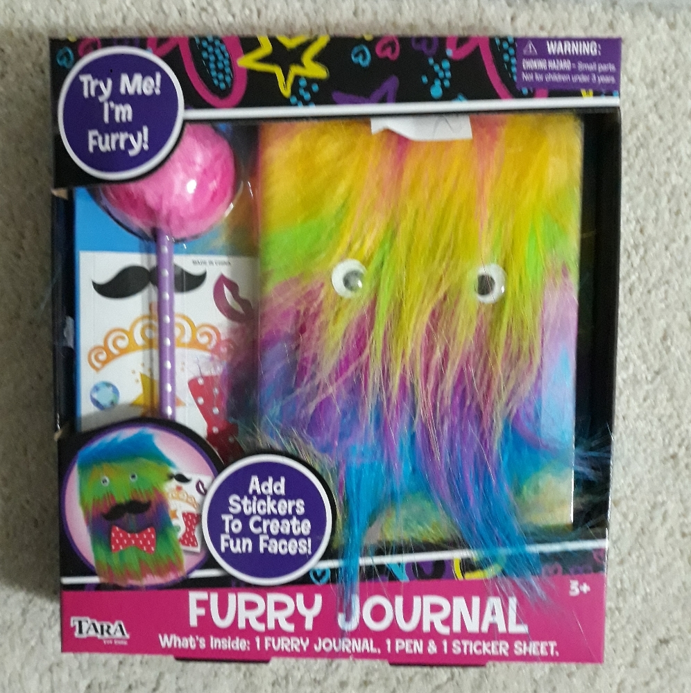 COPY - Tara Rainbow Furry Face Journal